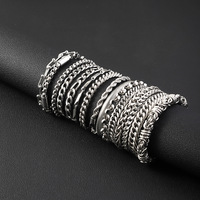 Vente en gros Bracelet unisexe en acier inoxydable et titane pour homme Chaîne cubaine Hip Hop dominatrice Style tendance avec design décoloré