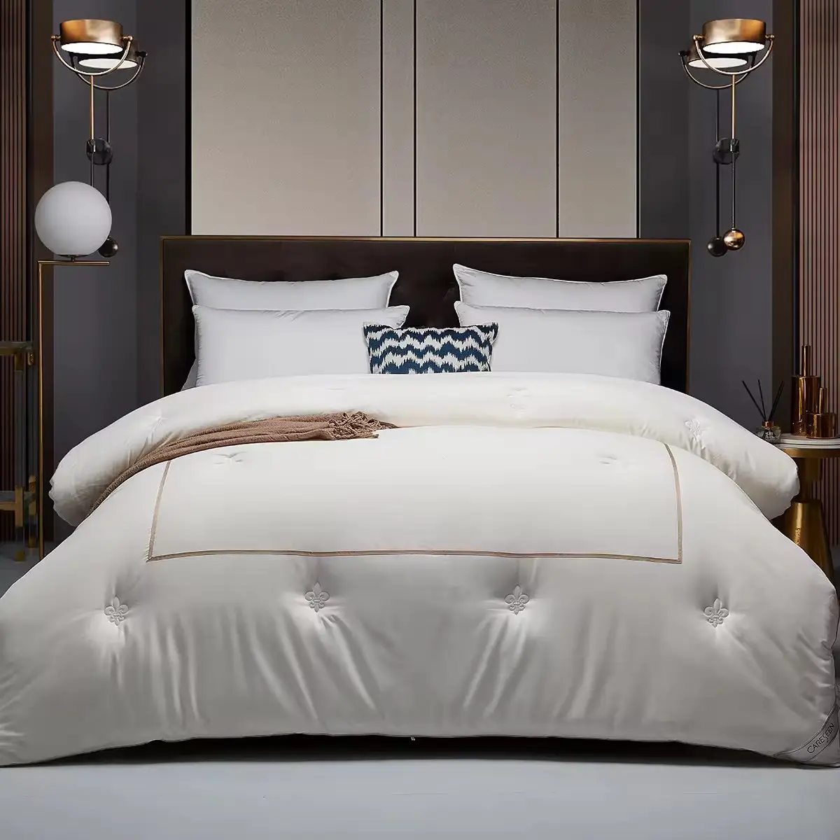 ملاءات سرير فندقية عالية الجودة 5 نجوم قطن 100% للبيع بالجملة مجموعة مستلزمات سرير