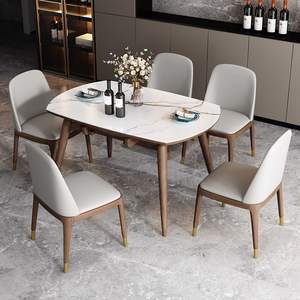 Table à manger ronde pliable en bois massif, style moderne et simple, <span class=keywords><strong>pour</strong></span> 8 personnes, appartement petit et compact, double usage - Product Image 4