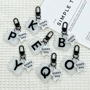 Llavero de acrílico con letras inglesas de alta calidad, antipérdida, creativo, para parejas, diseño de dibujos animados, colgante de moda para bolso, diseño lindo, personalizable - Product Image 3