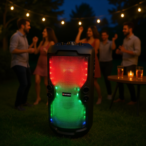 Altavoz Bluetooth KIMISO de 23 Pulgadas con Iluminación LED RGB, Micrófono, Subwoofer Impermeable, Alimentación USB/CA, Carcasa de Plástico - Product Image 2