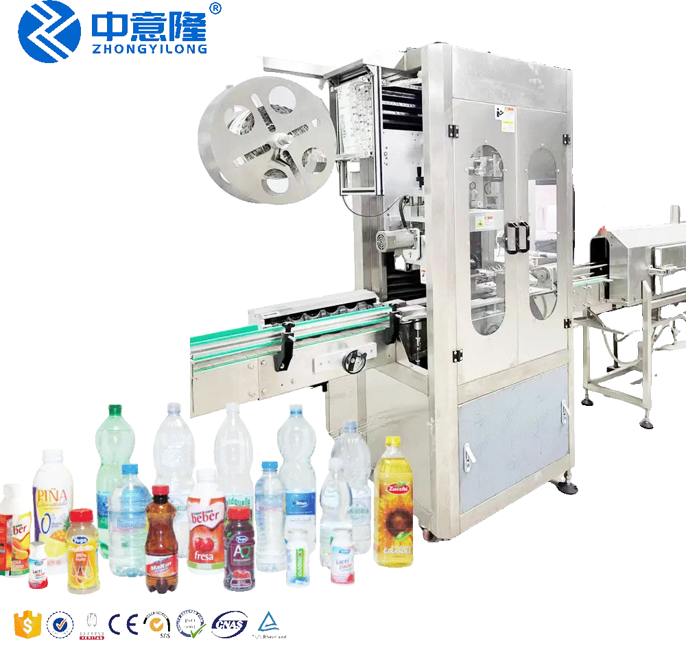 Automatic Shrink Sleeve Labeling Machine for Carbonated Beverage jiuce Pure Mineral Drink Soda Water Bottle packing Labeler