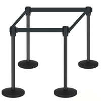 2 Pcs Poteaux de Sécurité Rétractables avec Base Métallique Robuste pour Barrière de Contrôle de la Foule et Gestion des Files d'Attente, pour une Stabilité et une Sécurité accrues
