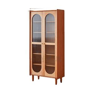 Librería de madera maciza de cerezo, estilo nórdico minimalista, mueble de almacenamiento para estudio y sala de estar - Product Image 5