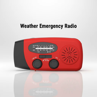3-Wege-Ladestation mit Handkurbel und Solarpanel, 2000mAh Typ-C Powerbank, 3 LED SOS-Taschenlampe, Camping- und Überlebensradio
