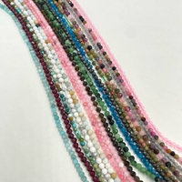 Petites pierres précieuses naturelles, perles d'agate en cristal, micro-facettées, petites perles de 2 mm pour la fabrication de bracelets, colliers et bijoux