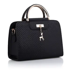 2023 New Design Luxury PU Leather Women's Bag With Deer Pendant Ladies Twill Handbags