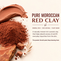 Lance masque marocain marque privée raffermissant resserrant les pores nettoyage en profondeur exfoliant peau morte masque marocain à l'argile et à la boue rouge
