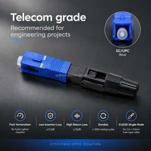 Connecteur rapide SC UPC pré-encollé pour fibre optique, connecteur froid FTTH pour câble de branchement monomode, joint froid SC - Product Image 5
