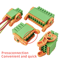 Bloc de bornes à ressort double rangée vert 3,5 mm avec levier de verrouillage, conception compacte, connexion par pression sans outil