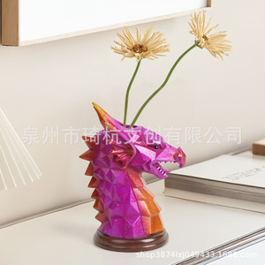 Portaplumas con cabeza de dragón, adorno de resina para decoración de escritorio, regalo - Product Image 1