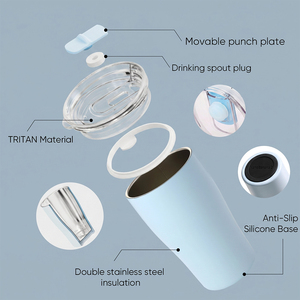 Tasse à café isotherme 250 ml avec logo personnalisé, double paroi en acier inoxydable, base antidérapante en silicone, compatible lave-vaisselle - Product Image 5