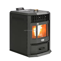 Poêle à granulés de bois multifonctionnel Pellet Cook, économique, autoportant, foyer intérieur, télécommande, chauffage 13KW
