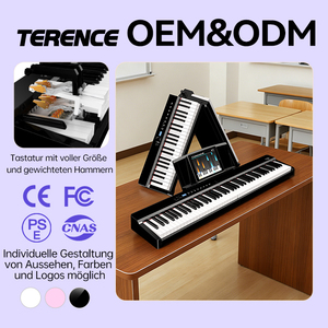 Piano Digital con Peso <span class=keywords><strong>Terence</strong></span> V70, 88 Teclas con Acción de Martillo, Teclado Plegable y Portátil, Instrumento Musical - Product Image 1