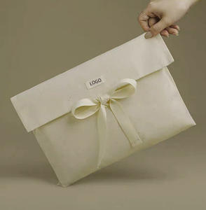 Sac de beauté en coton recyclable de luxe pour vêtements Cadeaux Impression de logo personnalisé Sac à main Recyclable Sac de maquillage écologique - Product Image 1