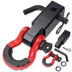 2inch thép carbon còng Hitch Receiver với D Ring 45500lbs <span class=keywords><strong>Tow</strong></span> Hook cho off-road jeep SUV phục hồi kéo Kit - Product Image 1