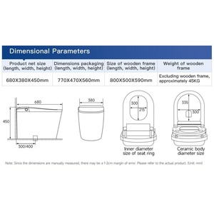 <span class=keywords><strong>Toilette</strong></span> intelligente en céramique é<span class=keywords><strong>l</strong></span>égante avec chauffage instantané, chasse d'<span class=keywords><strong>eau</strong></span> par siphon, double circuit d'<span class=keywords><strong>eau</strong></span>, buse autonettoyante pour la maison et <span class=keywords><strong>l</strong></span>'hôtellerie - Product Image 3