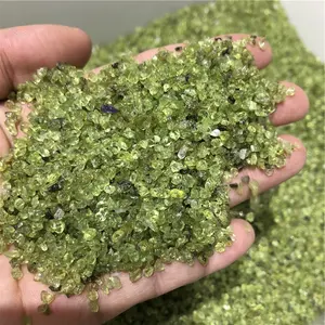 Commercio all'ingrosso 4 millimetri ~ 6 millimetri di Oliva Verde Della Pietra Preziosa di Cristallo Naturale di Ghiaia Peridot di Cristallo Tumbled Pietra