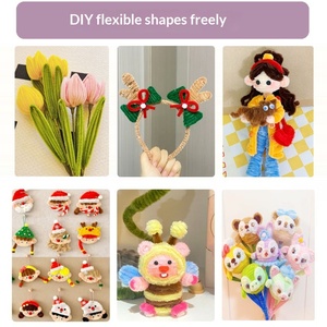 ชุดทำดอกไม้แฮนด์เมด Twisty Stick Twist Bar Premium Velvet DIY Craft Kit - 100 ชิ้น ท่อทำความสะอาดโพลีเอสเตอร์สีมาการอง - Product Image 4