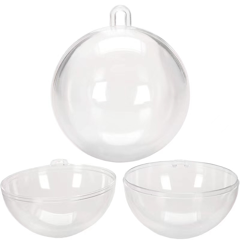 Factory Bulk 5-20CM Cheap Round Clear Openable Christmas Hollow Transparent PS Acrylic Plastic Ball