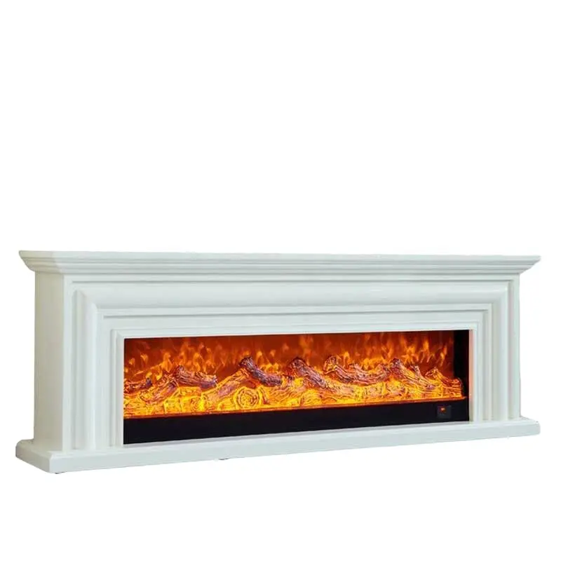 High Quality Indoor Fashion Hand Carved Mantle Flame Effect Stone Electric Fireplace TV cabinet