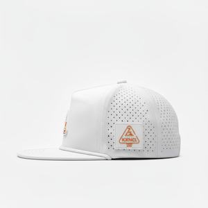 Casquette de baseball imperméable à 5 panneaux personnalisée OEM, patch en caoutchouc, casquette snapback respirante, trous découpés au laser, performance classique - Product Image 3