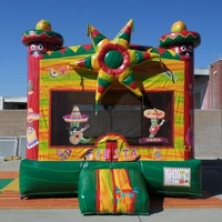 Château gonflable mexicain Fiesta avec toboggan aquatique, château gonflable pour enfants, aire de jeux gonflable pour le plaisir en plein air
