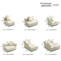 Hochwertiges Elegantes Kombinations-Sofa aus Rindsleder in Beige Schmale Armlehne Modulares Sofa für Wohnzimmer