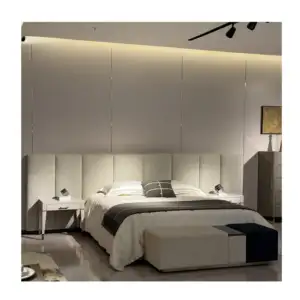 德拉诺意大利现代双人床轻型豪华宽屏床配高级大气面料进口床