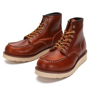 Nuevas Botas de Cuero Gruesas de Moda para Hombre, Botas de Motocicleta de Alta Calidad, Estilo Retro, Punta Redonda, Botas de Trabajo Hechas a Mano - Product Image 2