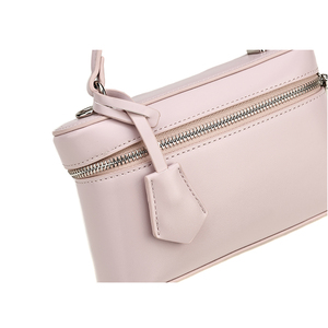 Pochette cosmétique à fermeture éclair en cuir véritable ZENOS pour femmes, style minimaliste uni, sac de maquillage de voyage léger et portable - Product Image 6
