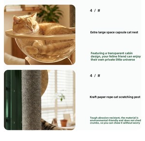 Árbol para Gatos Minimalista y Duradero con Diseño de Cactus, Construcción de Hierro y Madera, con Múltiples Plataformas y Ahorro de Espacio para Uso en Interiores - Product Image 6