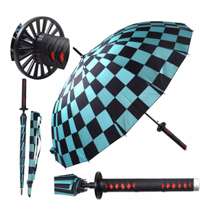 En gros Personnalisé <span class=keywords><strong>Katana</strong></span> Anime Conception <span class=keywords><strong>Parapluie</strong></span> Motif Droit Photo Impression Soleil Pluie Fonction Chine Fabrication - Product Image 2
