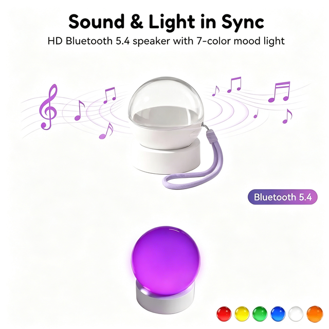 X3 OEM Customizable Mini Speaker 1.65 HD Display APP Controlled 7-Color Light with 360*360 800mAh Battery