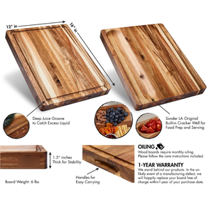 Tabla de Cortar Rectangular Personalizada de Madera de Acacia y Nogal, Ecológica, para Cocina, Tabla de Cortar de Bambú, Tabla de Quesos - Product Image 2
