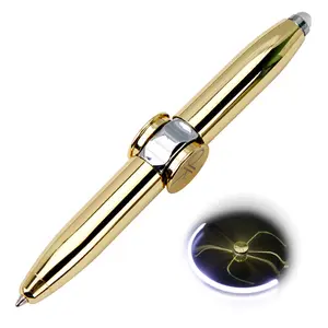 Penna Fidget penna Spinner con luce a LED penna a sfera regalo multifunzionale Anti Stress ansia per adulti d'affari studenti bambini