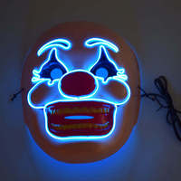 Masque lumineux LED pour fêtes et fêtes foraines, masque de visage moche, Joker, lumineux, pour festival, fête, carnaval, masque décoratif pour les yeux, drôle