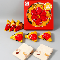 Chaussettes fantaisie en gros, chaussettes personnalisées créatives en forme de boîte à pizza, chaussettes amusantes et respirantes, cadeaux pour un usage quotidien