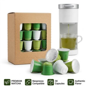 Capsules de Matcha Pur Cérémonial Goma, 30 unités, compatibles Nespresso, dosettes de thé vert premium, saveur authentique - Product Image 1