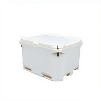 Bac à poisson rotomoulé 660L double, bac de transport robuste pour fruits de mer, épaisseur 60mm pour stockage en chaîne du froid