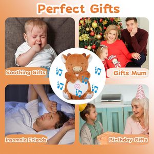 Musique, lumières et rythme en peluche: un compagnon de sommeil et une loutre respirante portable en peluche douce - Product Image 3