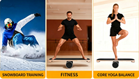 Planche d'équilibre en bois pour la rééducation et l'entraînement de base, idéale pour le surf, le snowboard, le paddleboard, le yoga et le carving
