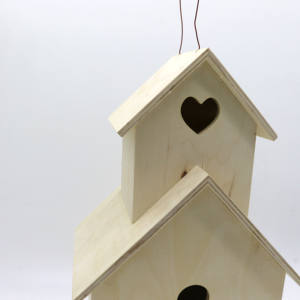 Yüksek kaliteli kuş evi toptan ahşap kuş yuvalama ev dekorasyon Mini kontrplak kuş kafesi - Product Image 6