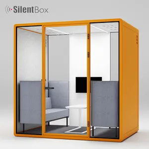 Modern ses geçirmez ofis Pod Set mobilya akıllı telefon Pod ile kapalı akustik telefon kulübesi