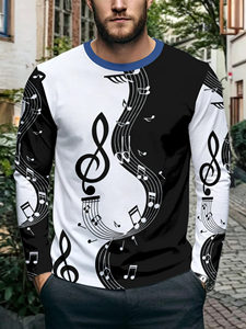 T-shirt à manches longues et col rond pour homme, imprimé Père Noël Cyberpunk futuriste, respirant, décontracté, pour usage quotidien et Noël, vente en gros, non spécifié - Product Image 3