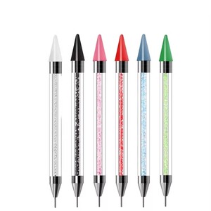 1PC Dual Heads Acrylic Metal Dotting Wax Pen <b>Nail</b> Brush Rhinestones Crystal Picking <b>Nail</b> Studs Dotter DIY Point Drill <b>Nail</b> <b>Tools</b> - Product Image 1