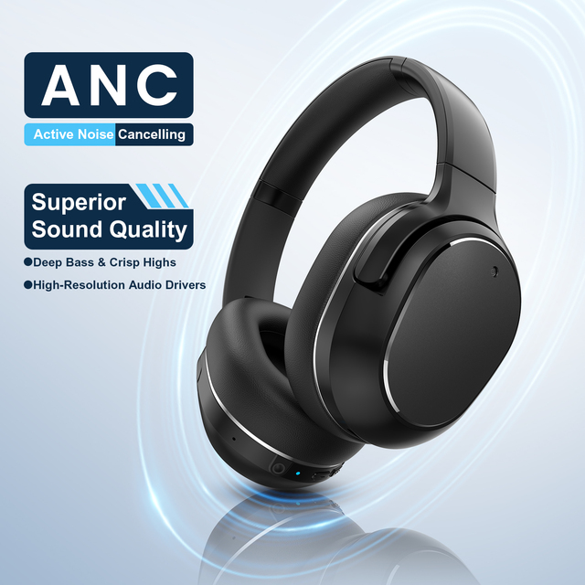 OEM Wholesale M9 Active Noise Cancelling for Bluetooth Headphones Superior Sound Quality LED Wireless Earphone Blue-tooth