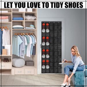 Organizador de Zapatos para Puerta con 40 Bolsillos Grandes de Malla y Ganchos Metálicos para Armario, Entrada, Dormitorio, Almacenamiento - Product Image 2
