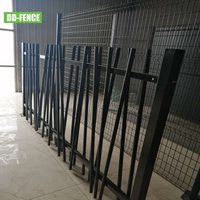 Panneau de clôture tubulaire en métal aspect bambou, thermolaqué, avec tiges de barres en métal soudées aléatoirement, pour jardin, en fer forgé