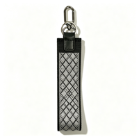 Lanière porte-clés en nylon/PU tissé jacquard tendance avec logo imprimé sur mesure, mousqueton et crochet à griffe de homard – Cadeau d'entreprise